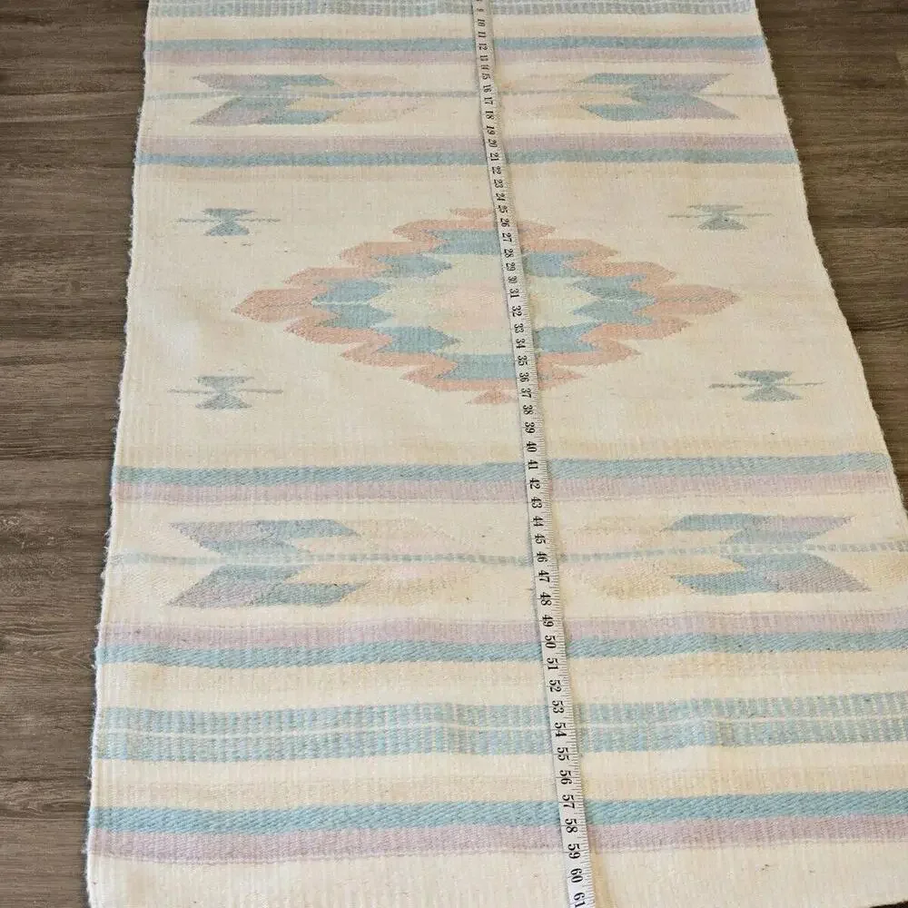 Vintage Southwest Made In Mexico Woven Rug Wall Hanging Tapestry 62